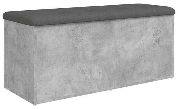 Betonszürke szerelt fa tárolópad 102 x 42 x 45 cm