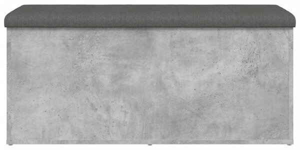 Betonszürke szerelt fa tárolópad 102 x 42 x 45 cm