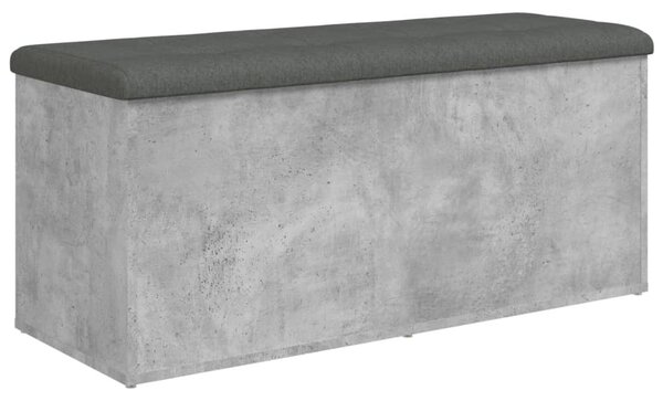 Betonszürke szerelt fa tárolópad 102 x 42 x 45 cm