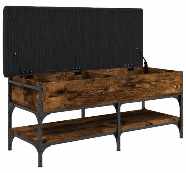 Füstös tölgy színű szerelt fa cipőtároló pad 102 x 42 x 45 cm