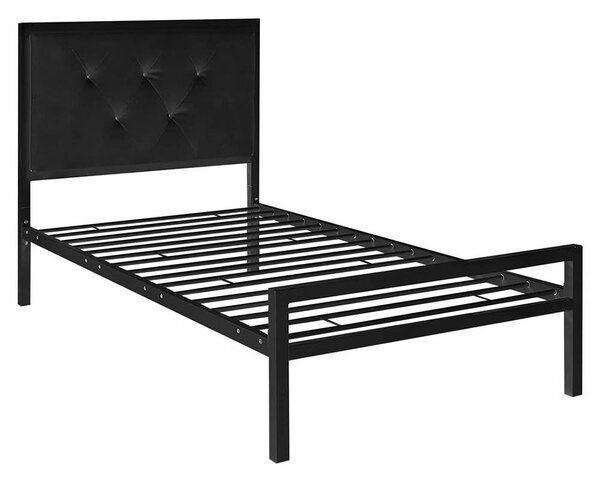 Hanna fém ágykeret ajándék ágyráccsal, több méretben és színben-Fekete 90x200 cm-es-fekete