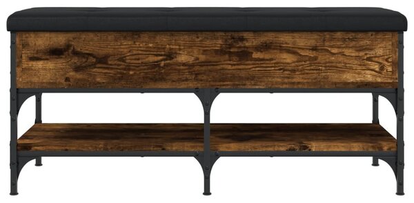 Füstös tölgy színű szerelt fa cipőtároló pad 102 x 42 x 45 cm