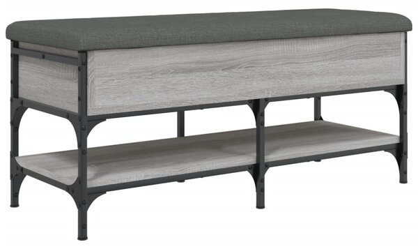 Szürke sonoma színű szerelt fa cipőtároló pad 102 x 42 x 45 cm