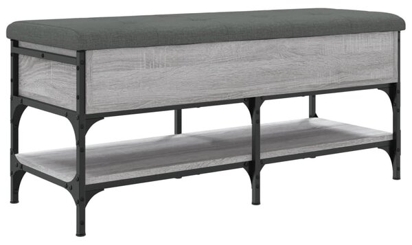 Szürke sonoma színű szerelt fa cipőtároló pad 102 x 42 x 45 cm
