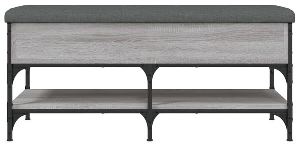 Szürke sonoma színű szerelt fa cipőtároló pad 102 x 42 x 45 cm