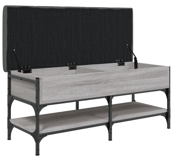 Szürke sonoma színű szerelt fa cipőtároló pad 102 x 42 x 45 cm