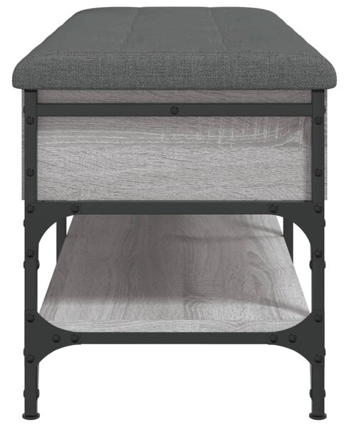 Szürke sonoma színű szerelt fa cipőtároló pad 102 x 42 x 45 cm