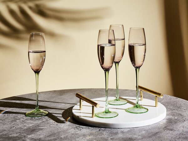 Négydarabos pezsgőspohár szett DIOPSIDE 200 ml Rózsaszín