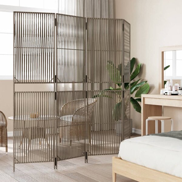 Szürke 4 paneles polyrattan térelválasztó