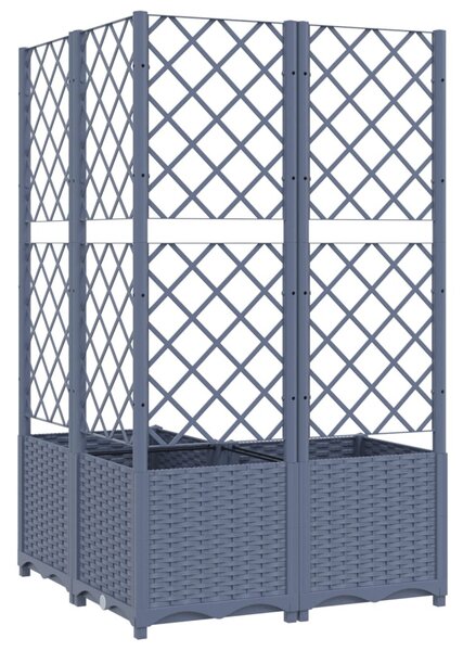 Kékszürke PP rácsos kerti ültetőláda 80 x 80 x 136 cm