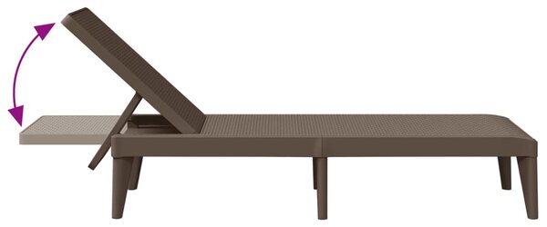 Barna PP napozóágy 186 x 60 x 29 cm