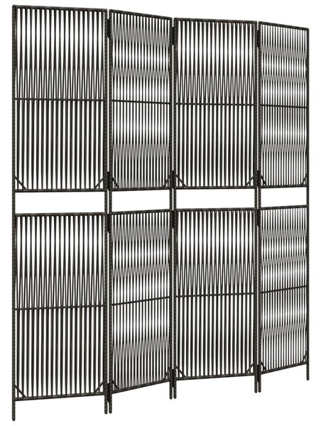 Szürke 4 paneles polyrattan térelválasztó
