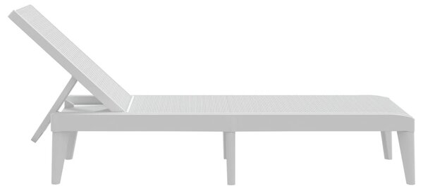 Fehér PP napozóágy 186 x 60 x 29 cm