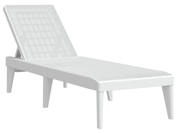 Fehér PP napozóágy 186 x 60 x 29 cm