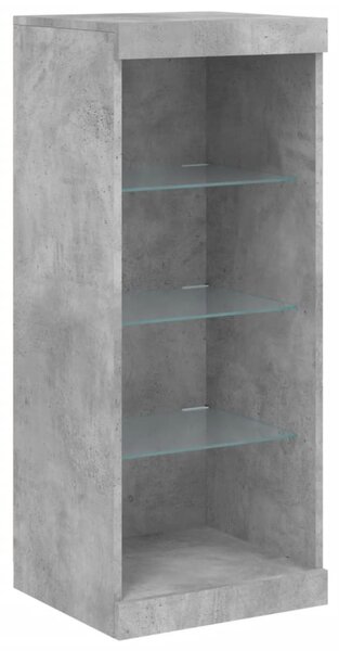Betonszürke tálalószekrény LED-világítással 162 x 37 x 100 cm