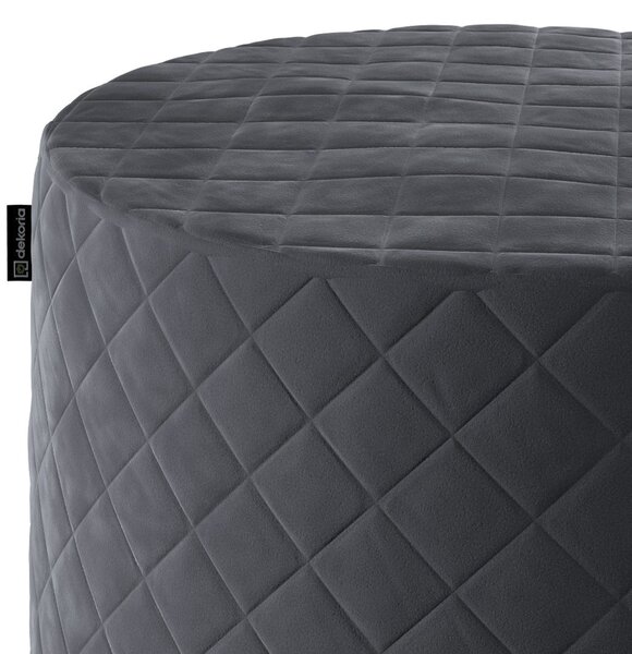Puf Barrel steppelt termék színe szürke szövet fényes, welwet