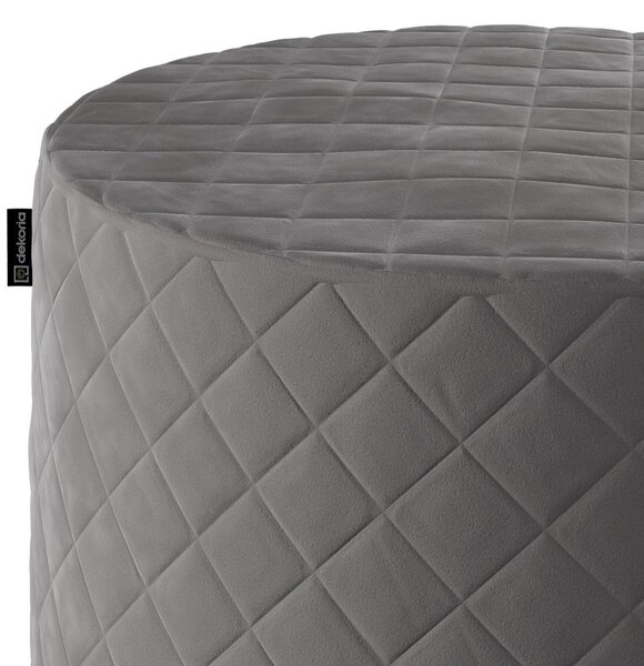 Puf Barrel steppelt termék színe szürke szövet fényes, welwet
