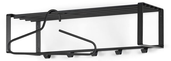 Fekete fém fali fogas polccal 70 cm Rex – Spinder Design