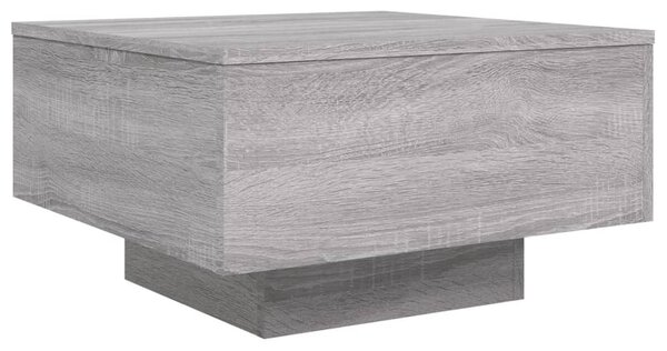 Szürke sonoma színű dohányzóasztal LED-lámpákkal 55x55x31 cm
