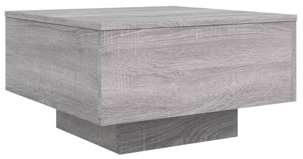 Szürke sonoma színű szerelt fa dohányzóasztal 55x55x31 cm