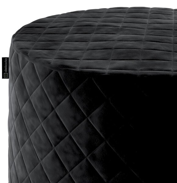 Puf Barrel steppelt termék színe fekete szövet fényes, welwet