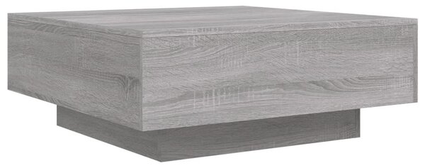 Szürke sonoma színű dohányzóasztal LED-lámpákkal 80x80x31 cm
