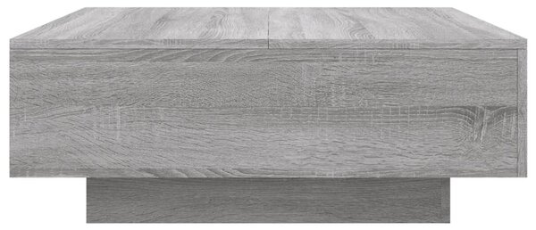 Szürke sonoma színű dohányzóasztal LED-lámpákkal 80x80x31 cm