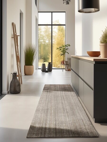 Szürkésbarna juta futószőnyeg 80x200 cm Bouclé – Hanse Home
