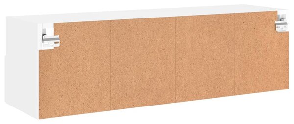 Fehér szerelt fa fali TV-szekrény 100 x 30 x 30 cm