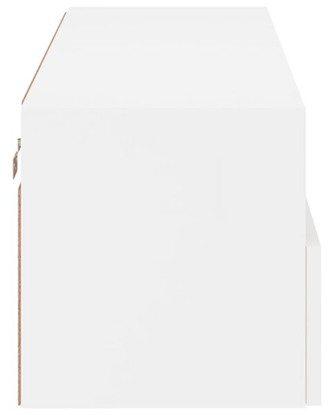 Fehér szerelt fa fali TV-szekrény 100 x 30 x 30 cm