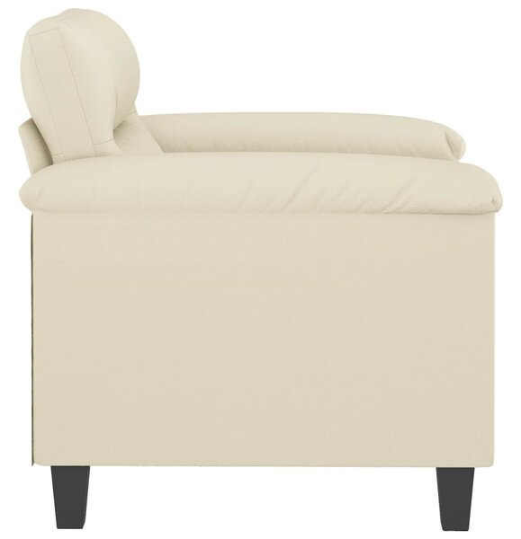 Krémszínű műbőr kanapéfotel 60 cm