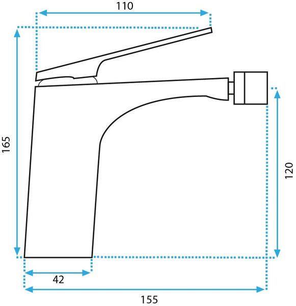 Rea Avalon, bidé csaptelep h-165, grafit, REA-B2700