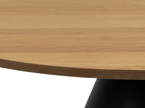 Dohányzóasztal Norsica 908, Fém, Természetes fa furnér, 40cm, Tölgy, Fekete