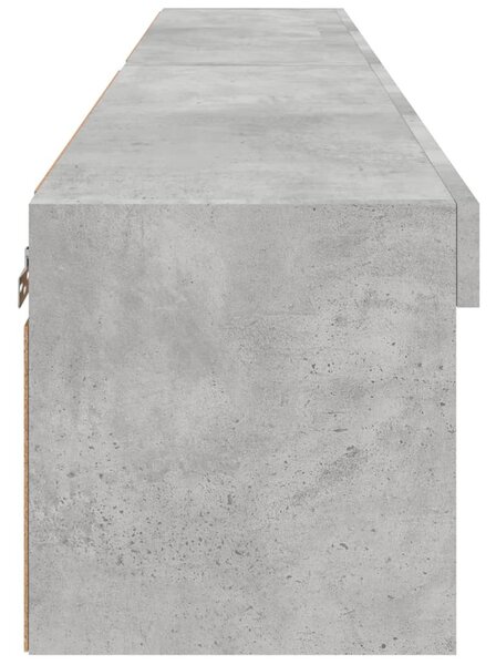 2 db betonszürke TV-szekrény LED-világítással 80x30x30 cm