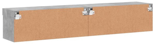 2 db betonszürke TV-szekrény LED-világítással 80x30x30 cm