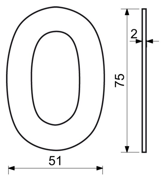 "0" házszámú, RN.75L, fekete