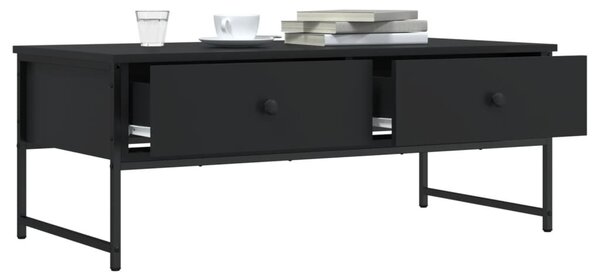 Fekete szerelt fa dohányzóasztal 101x49x39,5 cm