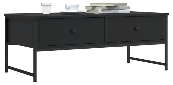 Fekete szerelt fa dohányzóasztal 101x49x39,5 cm