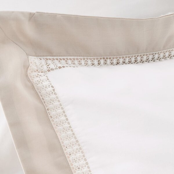 Fehér egyszemélyes pamut ágyneműhuzat 135x200 cm Oxford Lace – Bianca