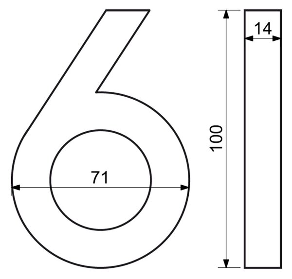 "6" számú ház, RN.100LV, szálcsiszolt, fekete
