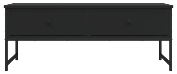 Fekete szerelt fa dohányzóasztal 101x49x39,5 cm