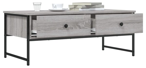 Szürke sonoma színű szerelt fa dohányzóasztal 101x49x39,5 cm