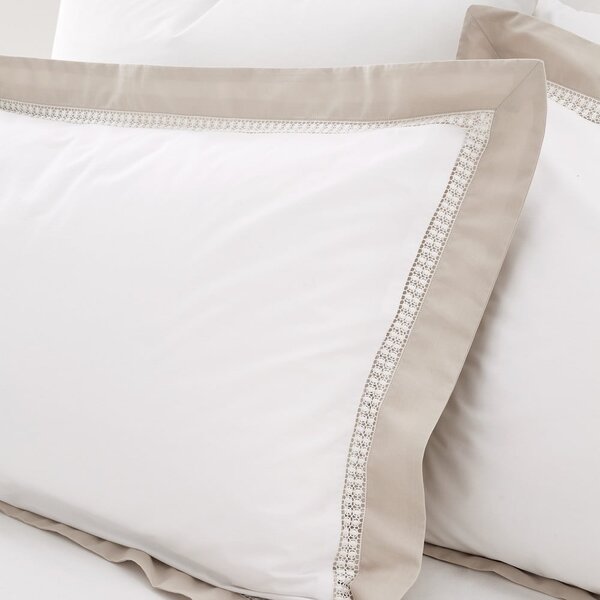 Fehér egyszemélyes pamut ágyneműhuzat 135x200 cm Oxford Lace – Bianca