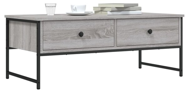 Szürke sonoma színű szerelt fa dohányzóasztal 101x49x39,5 cm