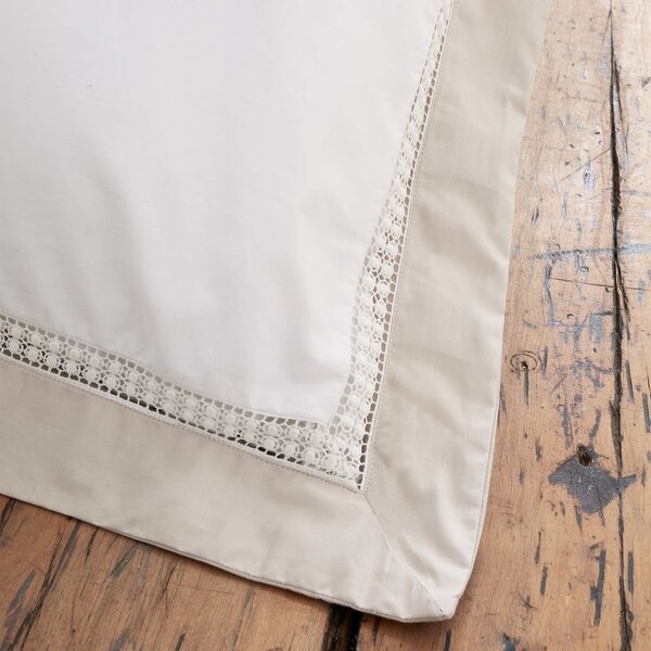 Fehér egyszemélyes pamut ágyneműhuzat 135x200 cm Oxford Lace – Bianca