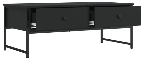 Fekete szerelt fa dohányzóasztal 101x49x39,5 cm