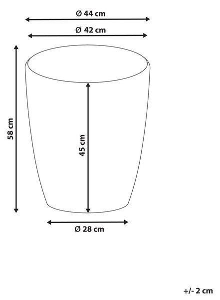 Virágcserép NAXOS 44 cm Szürke