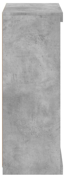 Betonszürke tálalószekrény LED-világítással 60,5 x 37 x 100 cm