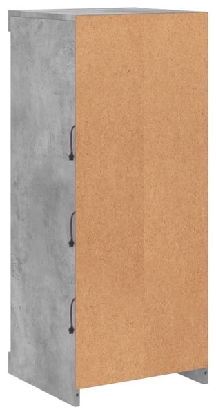 Betonszürke tálalószekrény LED-világítással 41 x 37 x 100 cm