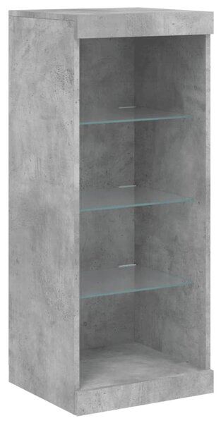 Betonszürke tálalószekrény LED-világítással 41 x 37 x 100 cm